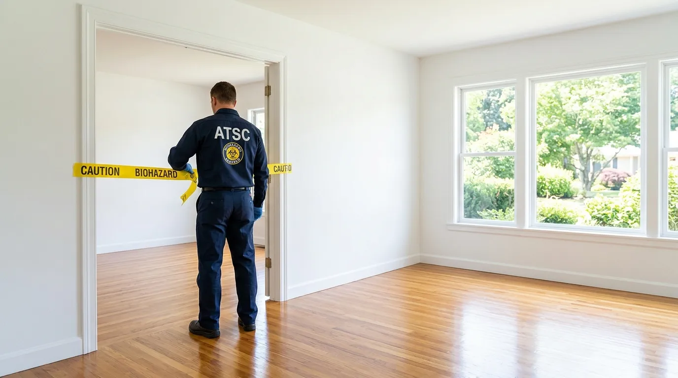 Certified biohazard cleanup crew performing Trauma Scene Cleanup in West Pensacola